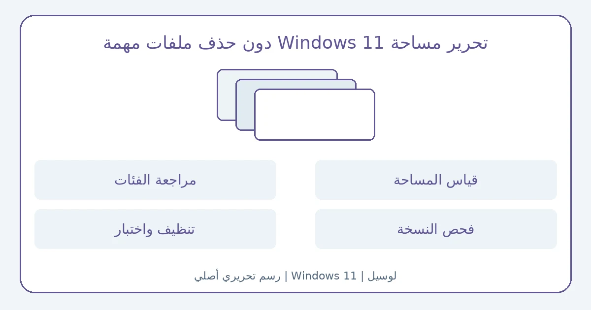 رسم أصلي: تحرير مساحة Windows 11 دون حذف ملفات مهمة