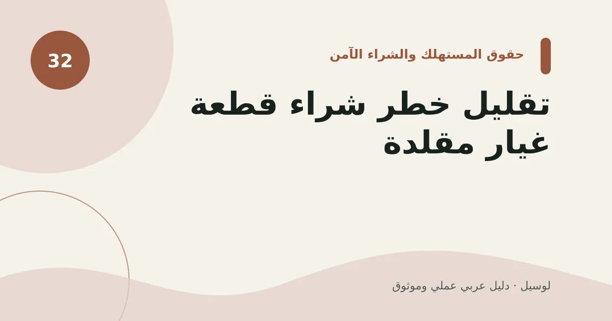 صورة توضيحية لمقال: تقليل خطر شراء قطعة غيار مقلدة