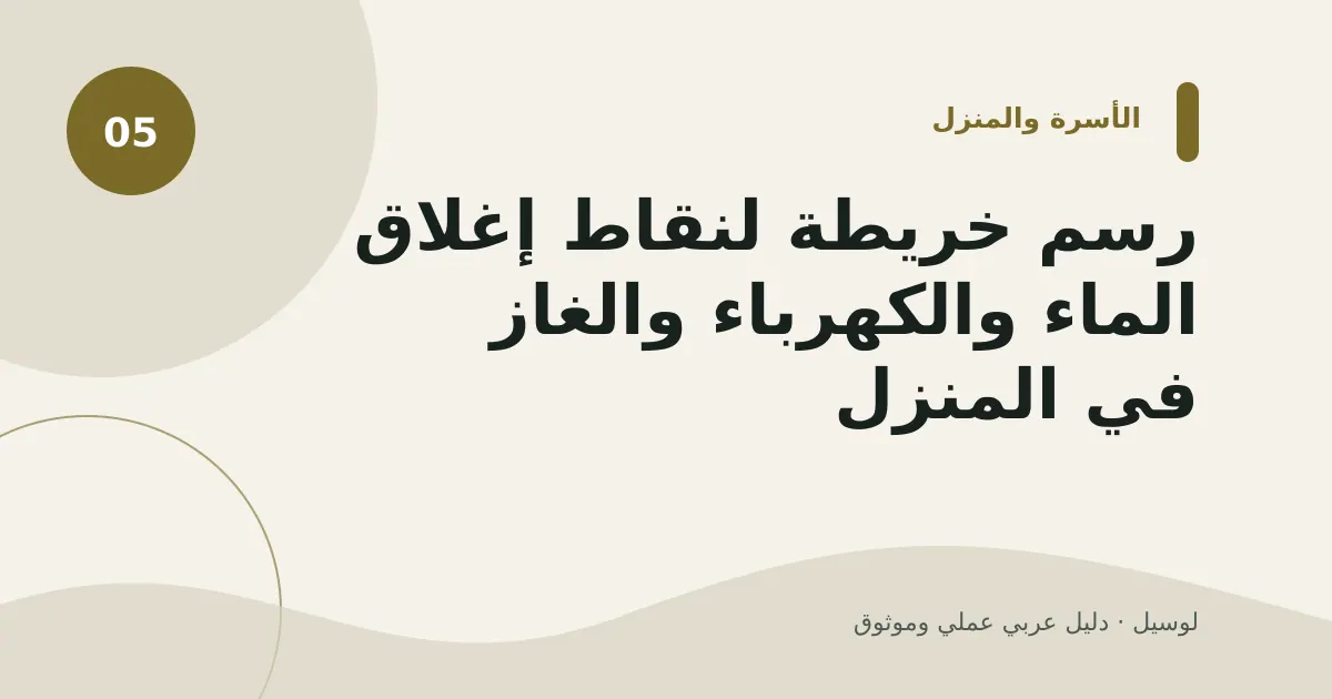 صورة توضيحية لمقال: رسم خريطة لنقاط إغلاق الماء والكهرباء والغاز في المنزل