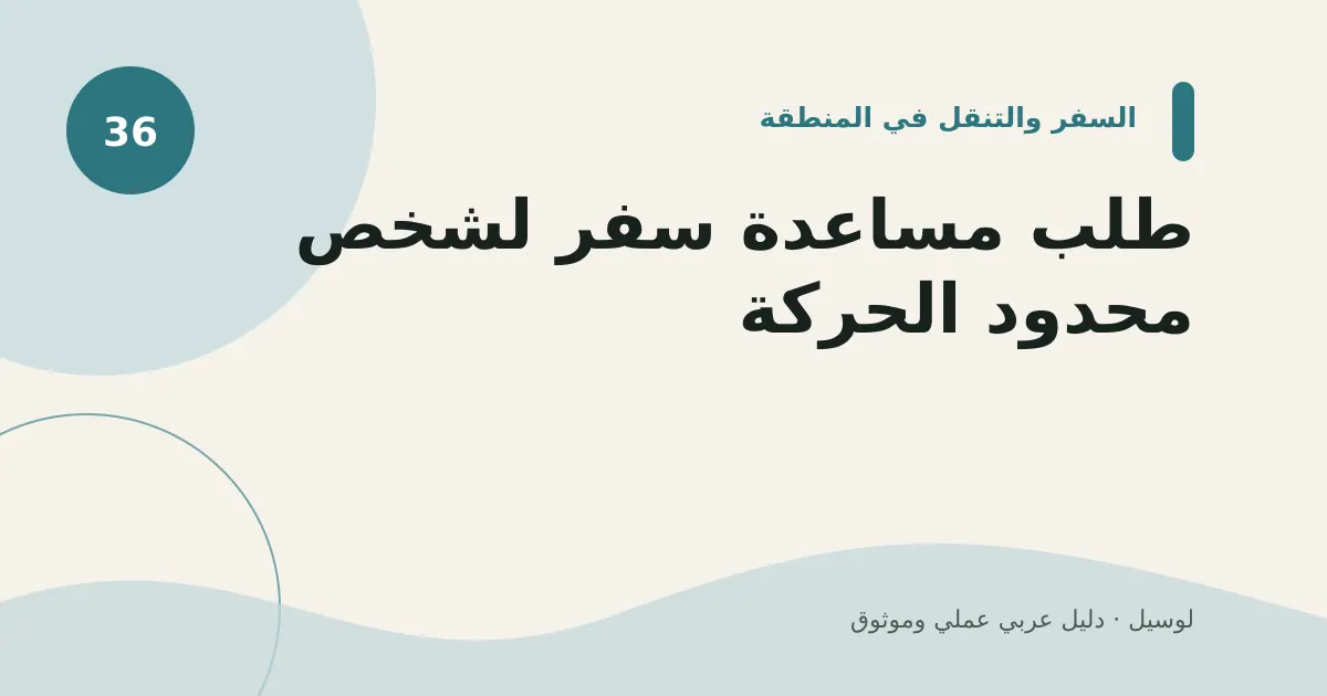 صورة توضيحية لمقال: طلب مساعدة سفر لشخص محدود الحركة