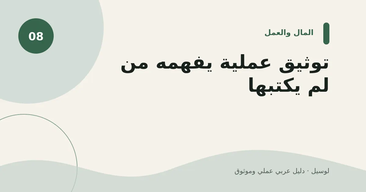 صورة توضيحية لمقال: توثيق عملية يفهمه من لم يكتبها