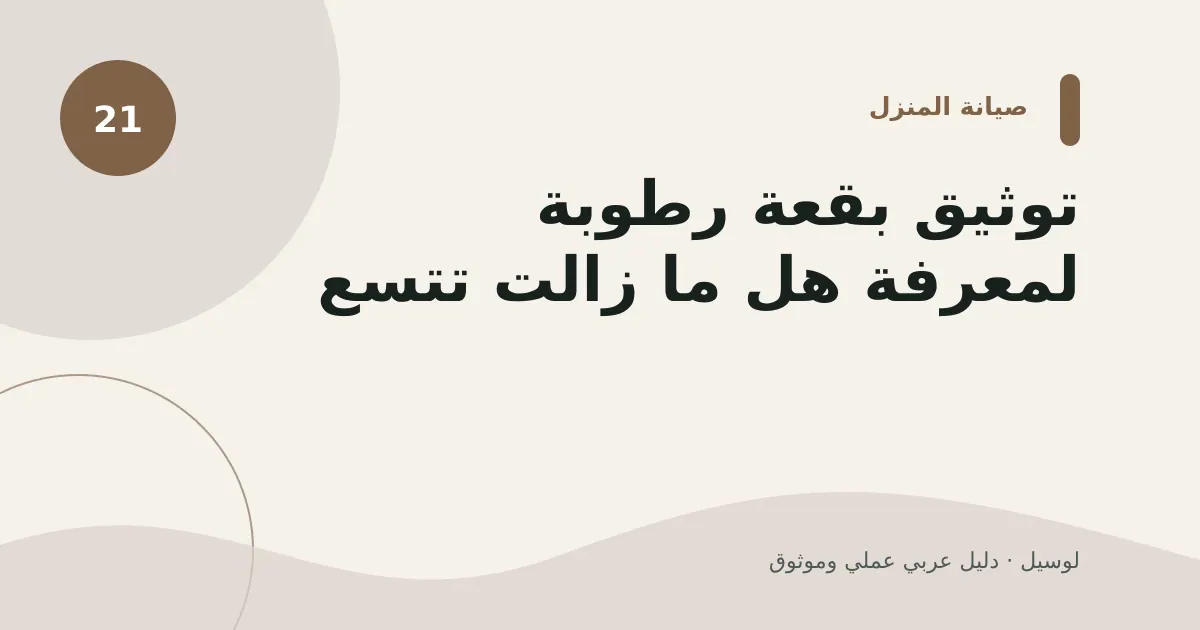 صورة توضيحية لمقال: توثيق بقعة رطوبة لمعرفة هل ما زالت تتسع