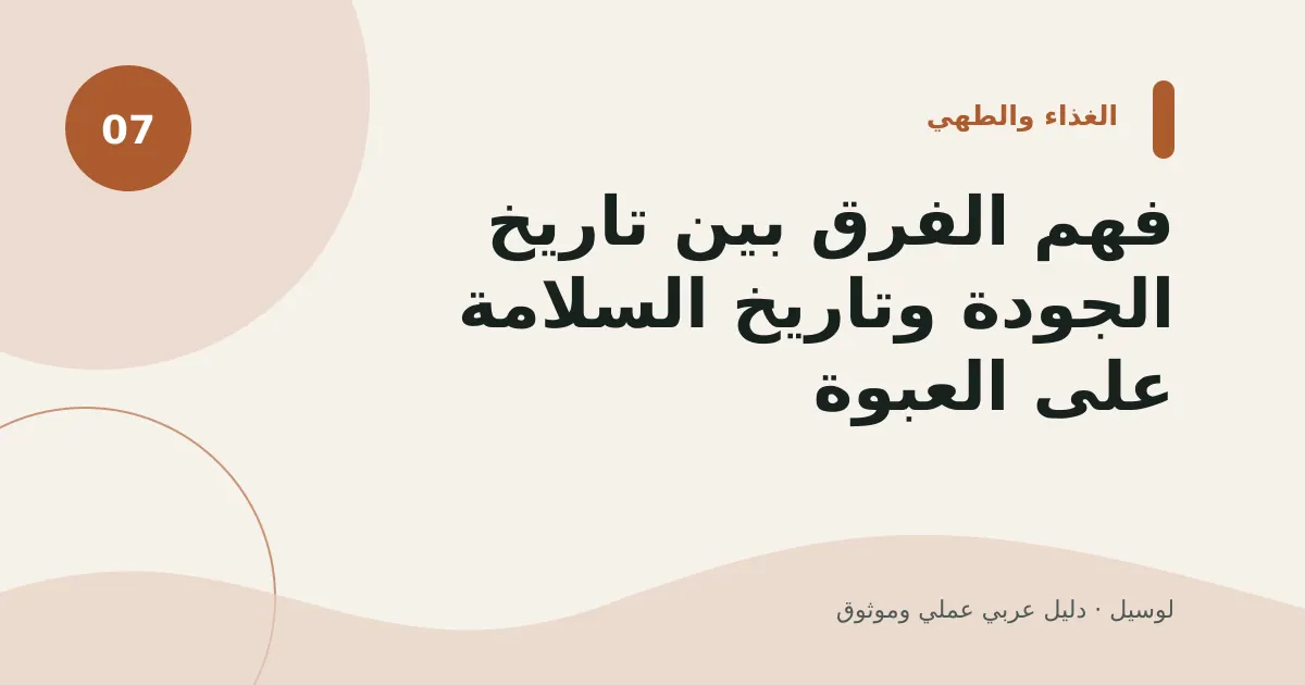 صورة توضيحية لمقال: فهم الفرق بين تاريخ الجودة وتاريخ السلامة على العبوة